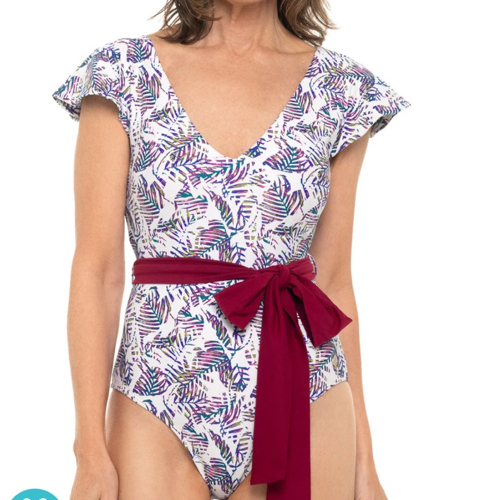 COOLIBAR | UPF 50+ Women's Coconut Grove Flutter Sleeve Swimsuit
